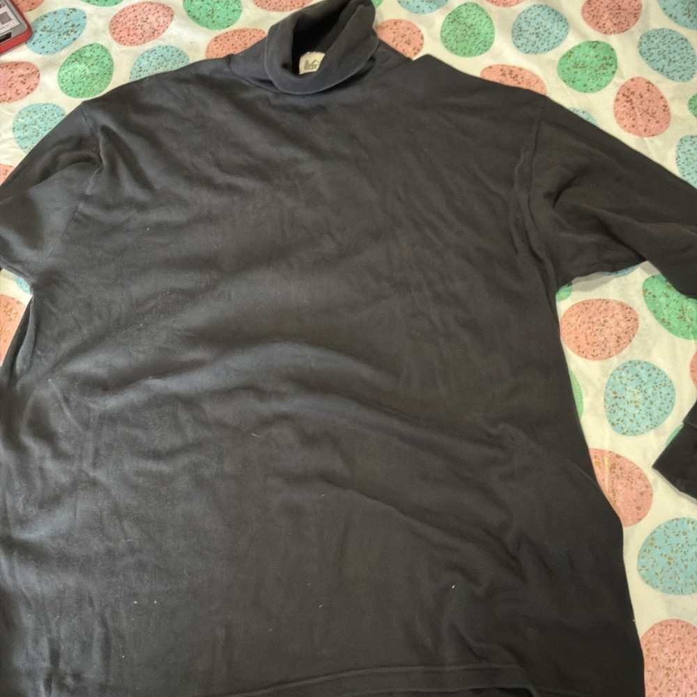 REI Black Turtleneck Base Layer Cotton Long‎ Sleeve Tee Men's size XLT